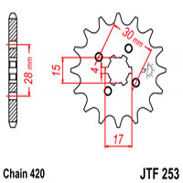 JT JT Gear Box Sprockets G/B 253/255/272-15T HON